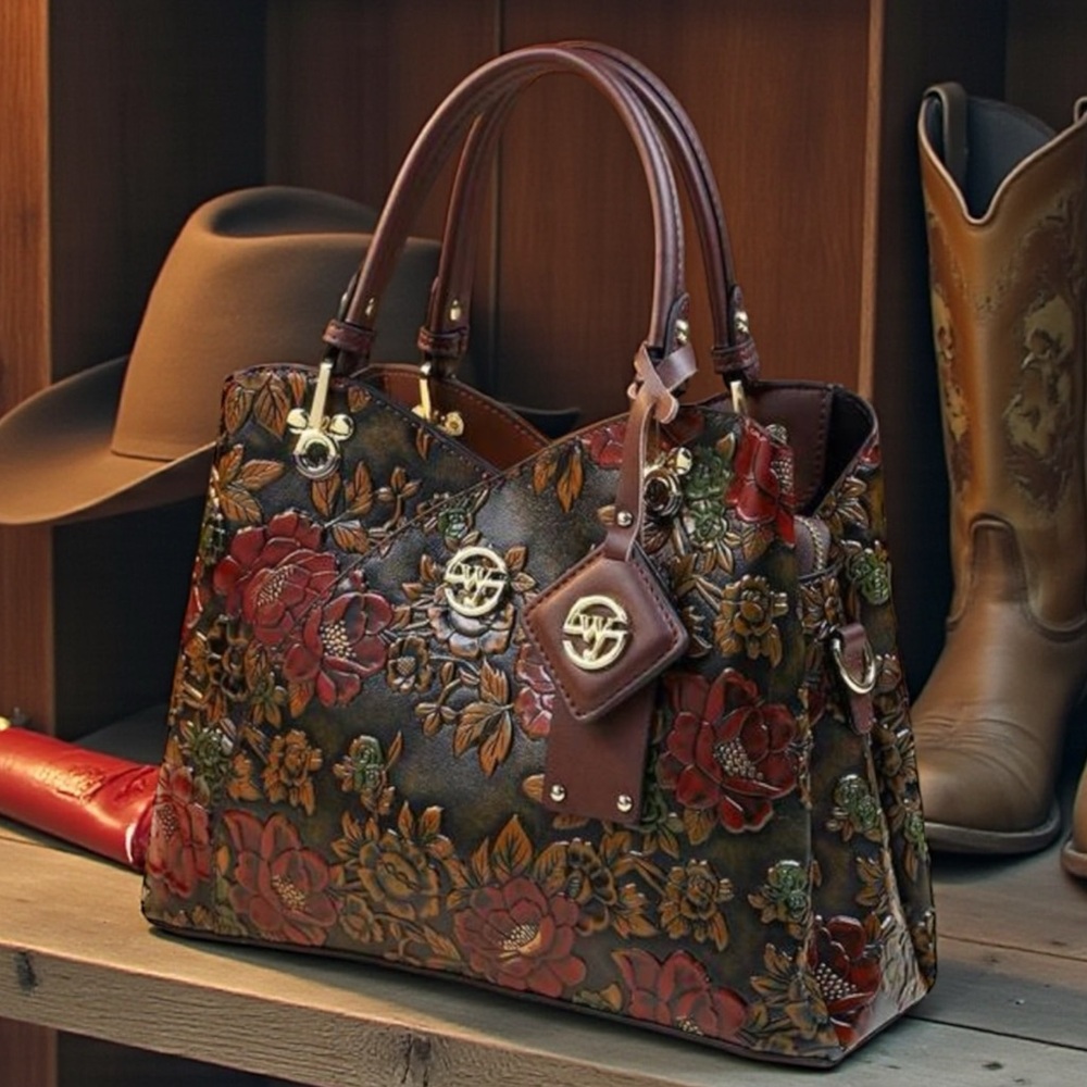 NWT Floral Embossed HandBag